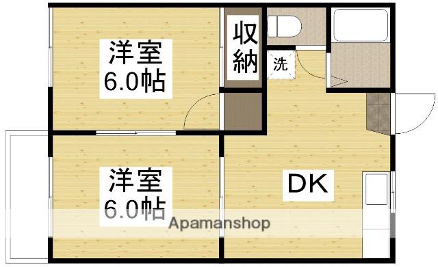 レスカールハウス(2DK/2階)の間取り写真