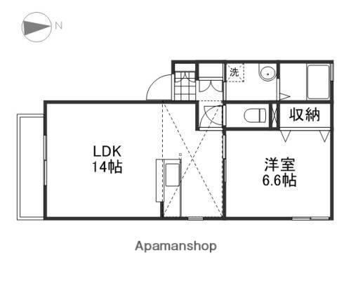 ラ・パルテール操山 弐番館(1LDK/2階)の間取り写真