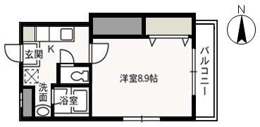 BIRTH CHAM(1K/1階)の間取り写真