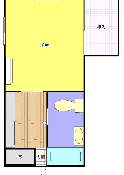 アルフィーネ天瀬(1K/4階)の間取り写真