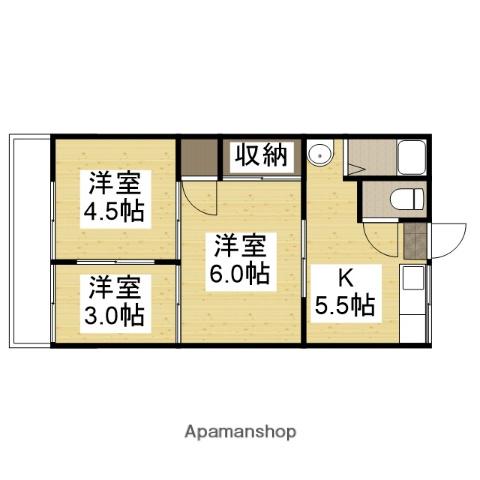 野田マンションC棟(3K/2階)の間取り写真