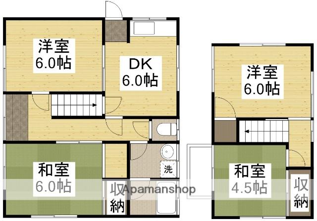 宇野線 備前西市駅 徒歩51分 2階建 築50年(4DK)の間取り写真