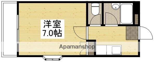 ウエストヒルズ(1K/2階)の間取り写真