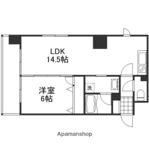 SIN KERUUXU TERA(1LDK/5階)の間取り写真