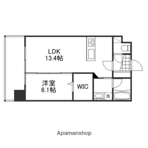 SIN KERUUXU TERA(1LDK/6階)の間取り写真