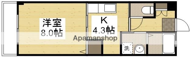 パルティール上中野(1K/2階)の間取り写真