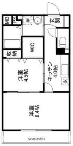 ASプレミアム表町(2K/8階)の間取り写真