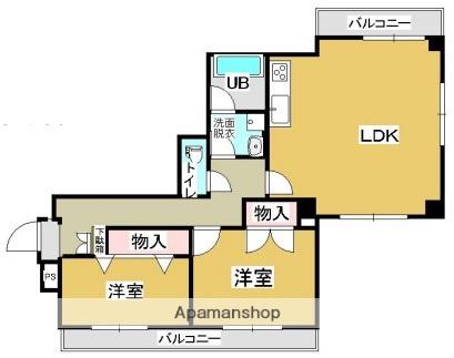 アリベ国富2(2LDK/2階)の間取り写真