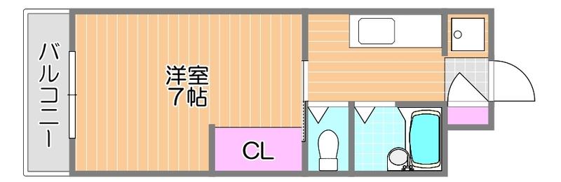 第一パークサイドビル(1K/4階)の間取り写真