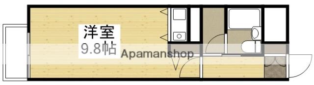 朝日プラザリバーサイド県庁前(ワンルーム/8階)の間取り写真