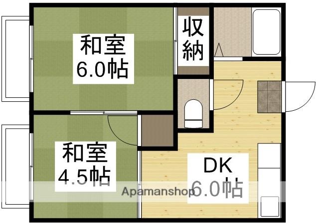コーポ青江A(2DK/1階)の間取り写真