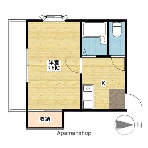 レジデンス津倉(1K/3階)の間取り写真