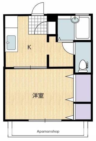 プチ・プラージュA棟(1K/2階)の間取り写真