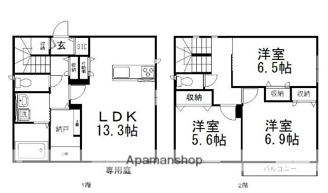 津山線 法界院駅 徒歩35分 2階建 築12年(3LDK)の間取り写真