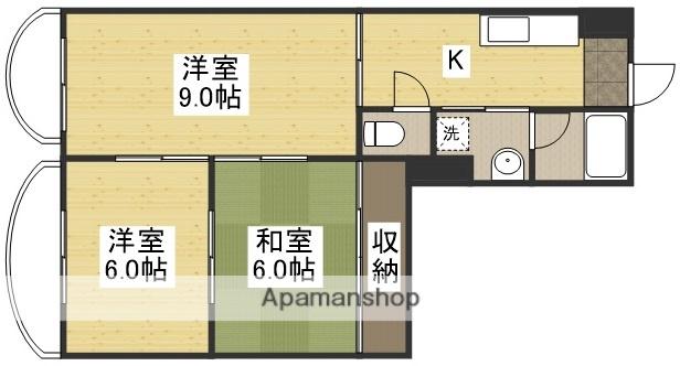 リファーマンションナオイ(3K/5階)の間取り写真