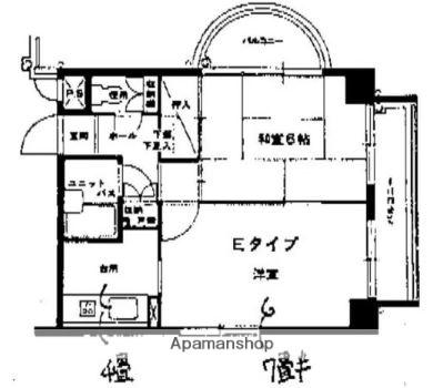 アルファ枝川(2K/6階)の間取り写真