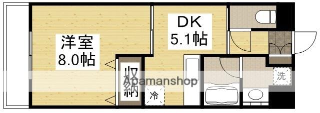 COCO学南町 東棟(1DK/1階)の間取り写真