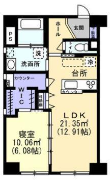 ハアラン内山下(1LDK/5階)の間取り写真
