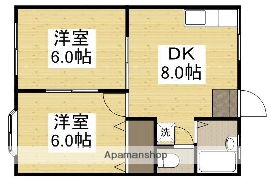 エトワール東岡山(2DK/1階)の間取り写真