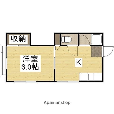 第1長徳荘(1K/1階)の間取り写真