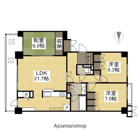 サーパスシティ大供(3LDK/12階)の間取り写真