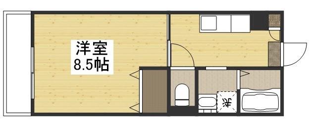 トパーズ白石(1K/2階)の間取り写真