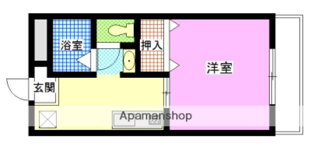 フェリシティヒルズ岸(1K/2階)の間取り写真