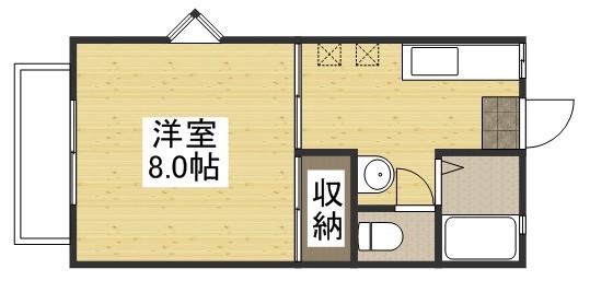 S・T・VILLA TSUSHIMA B(1K/1階)の間取り写真