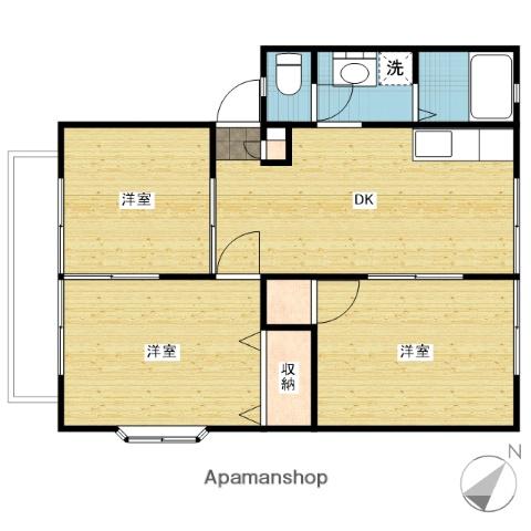 サンビレッジゆたかC(2LDK/2階)の間取り写真