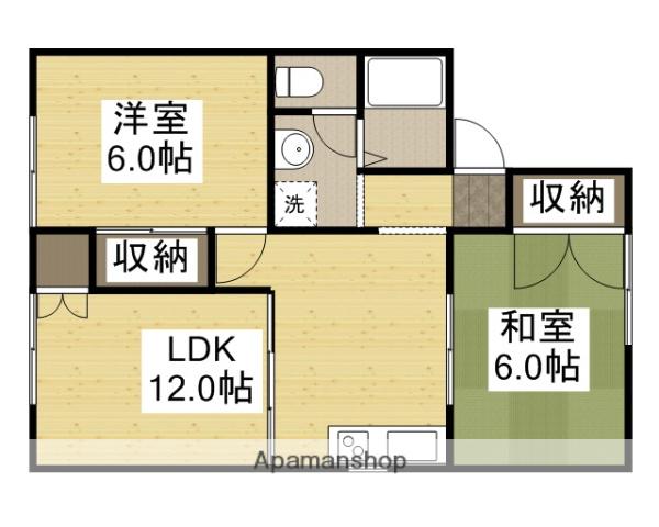 コーポラス円山A棟(2LDK/2階)の間取り写真