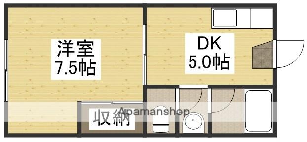 重康第2コーポ(1DK/2階)の間取り写真