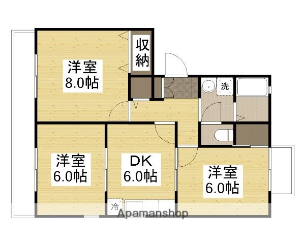 クレセント中仙道2(3DK/3階)の間取り写真
