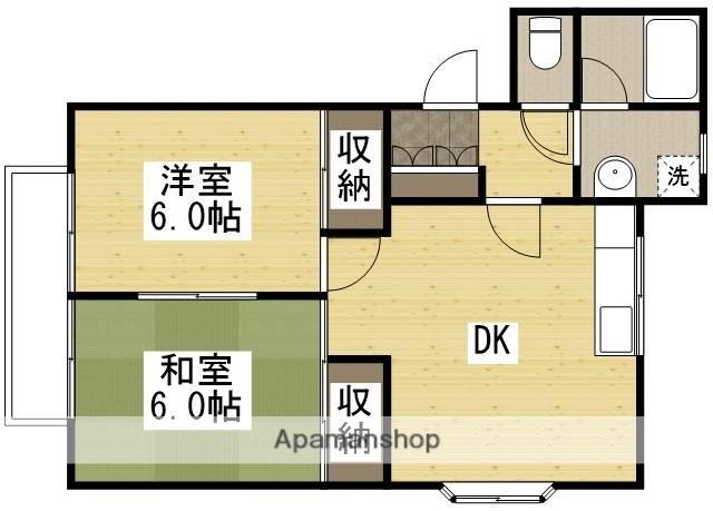 シュガーコーポ(2DK/1階)の間取り写真