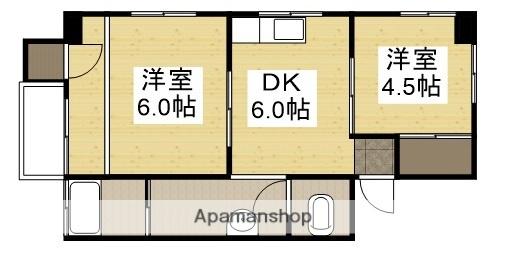 美和アパート(2DK/1階)の間取り写真