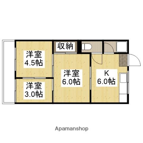 野田マンションB棟(3DK/2階)の間取り写真