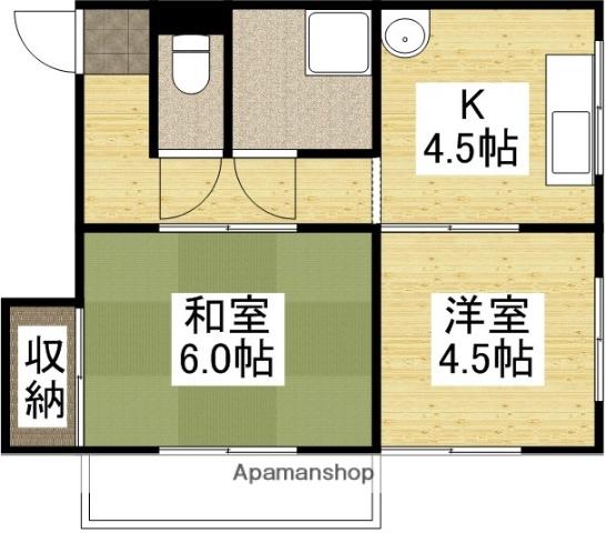 黒住ビル(2K/4階)の間取り写真