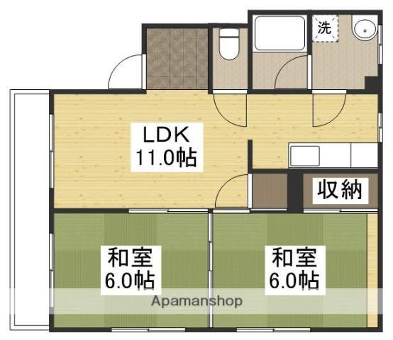 YS岩田町ビル(2LDK/4階)の間取り写真