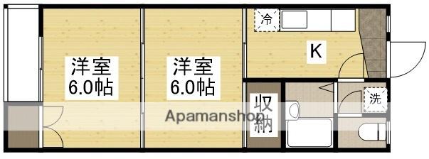 グリーンハイツ原尾島(2K/2階)の間取り写真