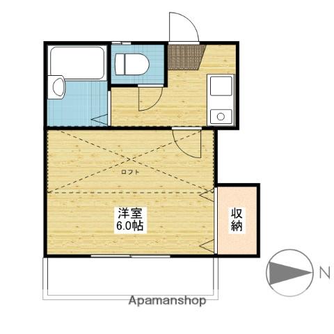 HI＇M竹田(1K/2階)の間取り写真