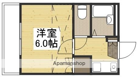 ロワール青江(1K/2階)の間取り写真