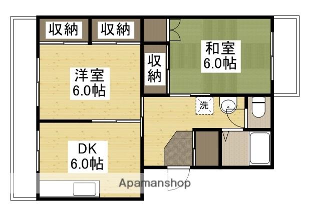 フジノマンション(2DK/3階)の間取り写真