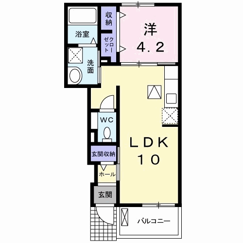 サンリット・ヒル(1LDK/1階)の間取り写真
