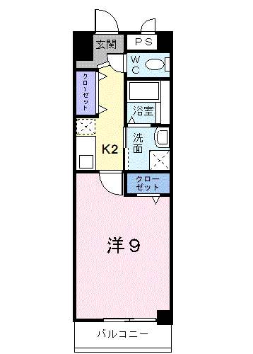 プラシード倉敷(1K/5階)の間取り写真