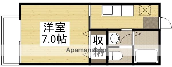 FLAT4(1K/2階)の間取り写真