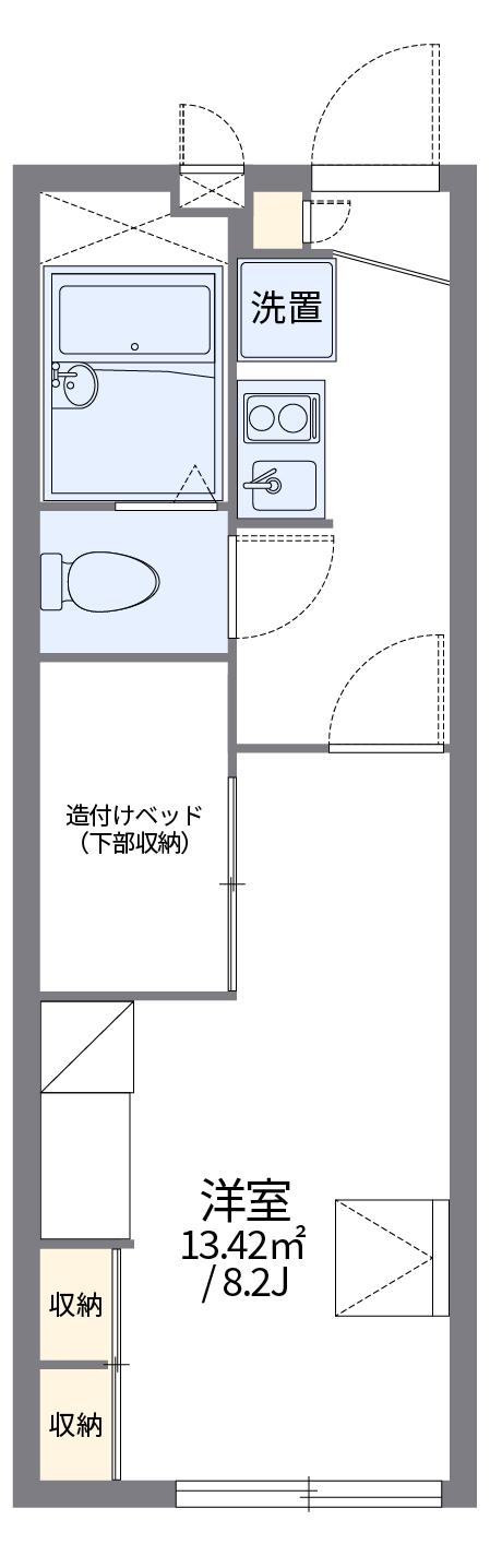 レオパレスシャルマン上道Ⅱ(1K/1階)の間取り写真