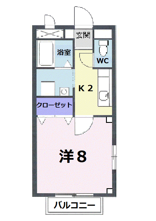 天神ヒルズA(1K/1階)の間取り写真