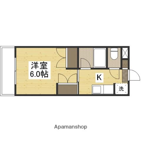 マンションLEE Ⅰ棟(1K/2階)の間取り写真