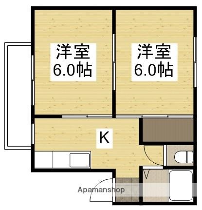 松本アパート(2K/3階)の間取り写真