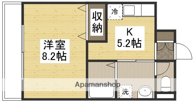 ビュー倉敷(1K/2階)の間取り写真