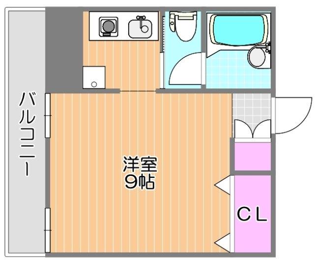 ラ・メール撫川(1K/1階)の間取り写真